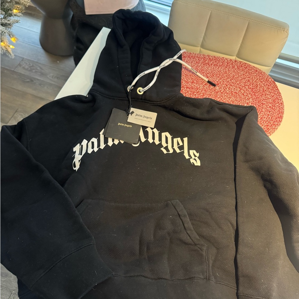 Palm Angels Black Hoodie Sweater